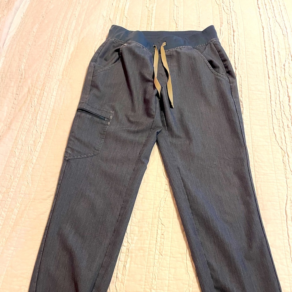 Figs Heather Denim XS Zamora Scrub Pants